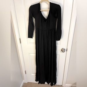 NWT 🖤 Pinkblush solid black maxi dress size L